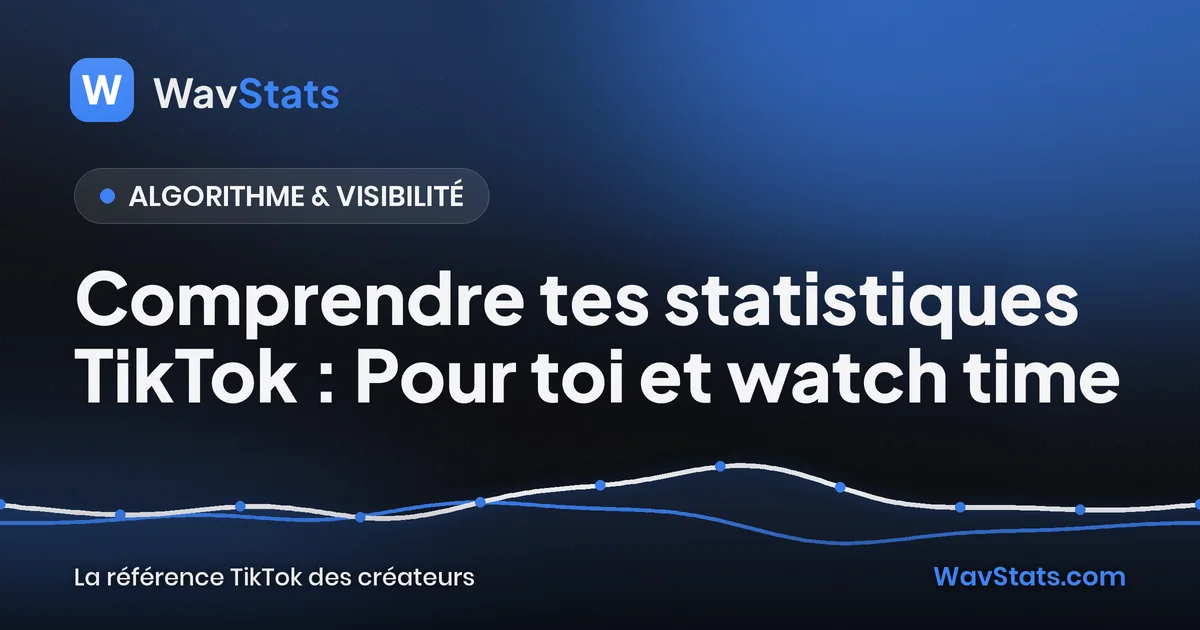 Couverture de l'article « Comprendre tes statistiques TikTok : Pour toi et watch time » : Algorithme & visibilité, blog TikTok WavStats