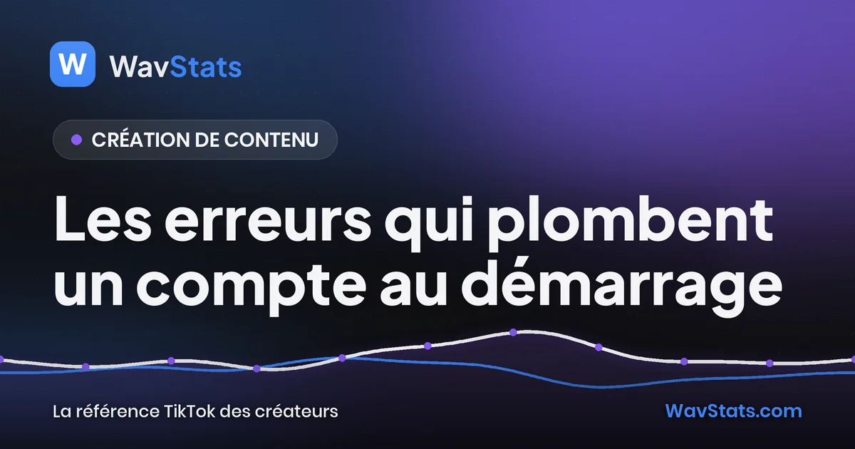 Couverture de l'article « Les erreurs qui plombent un compte au démarrage » : Création de contenu, blog TikTok WavStats