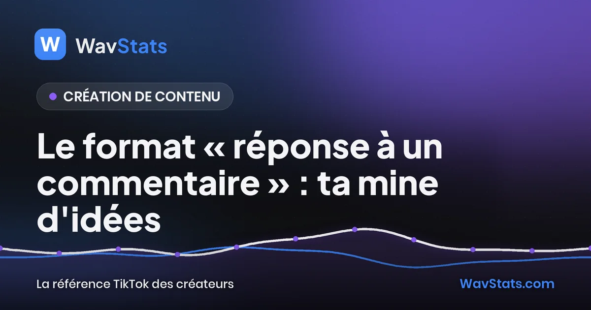 Couverture de l'article « Le format « réponse à un commentaire » : ta mine d'idées » : Création de contenu, blog TikTok WavStats