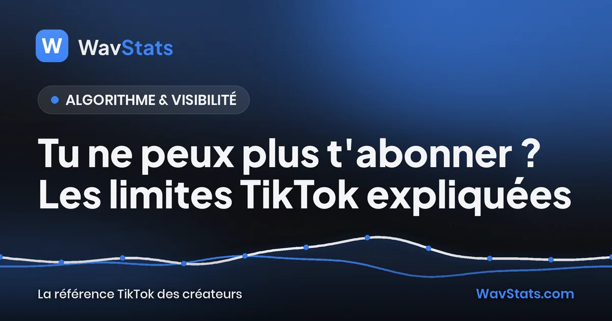 Couverture de l'article « Tu ne peux plus t'abonner ? Les limites TikTok expliquées » : Algorithme & visibilité, blog TikTok WavStats