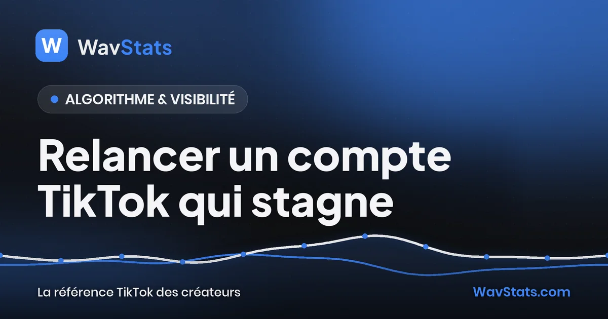 Couverture de l'article « Relancer un compte TikTok qui stagne » : Algorithme & visibilité, blog TikTok WavStats
